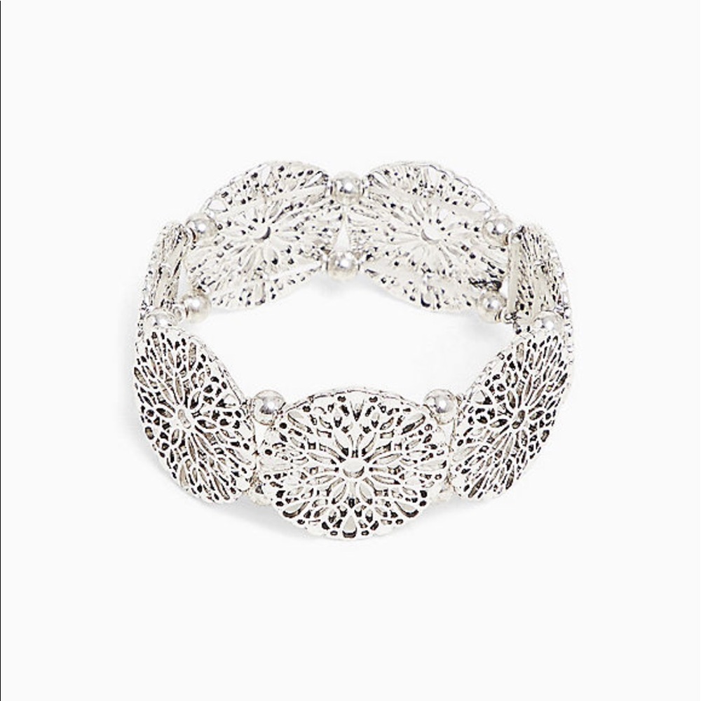 Nwt Torrid Silver Tone Filigree Bracelet Earrings - Picture 5 of 6